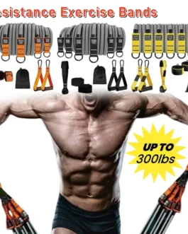 300lbs Fitness Booty Resistance Elastic Band Workout for Training Home Exercise Sport Gym Dumbbell Harness Set Sports Equipment