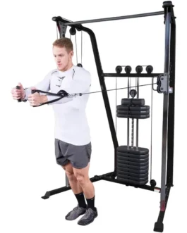 Best Fitness (BFFT10B) Functional Trainer Cable Machine, Full Body Workout Weight Stacks, Chest and Shoulder Exercise