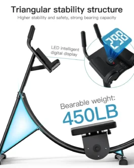 440 lb Deluxe Abdominal Machine Foldable Abdominal Coaster with Kettlebell Resistance Block; Core Fitness Equipment