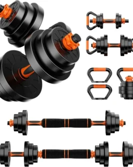 Dumbbell Set 20LBS/50LBS/70LBS/90LBS Free Weights Dumbbells,4 in1 Weight Set,Dumbbell, Barbell, Kettlebell, Push-up,
